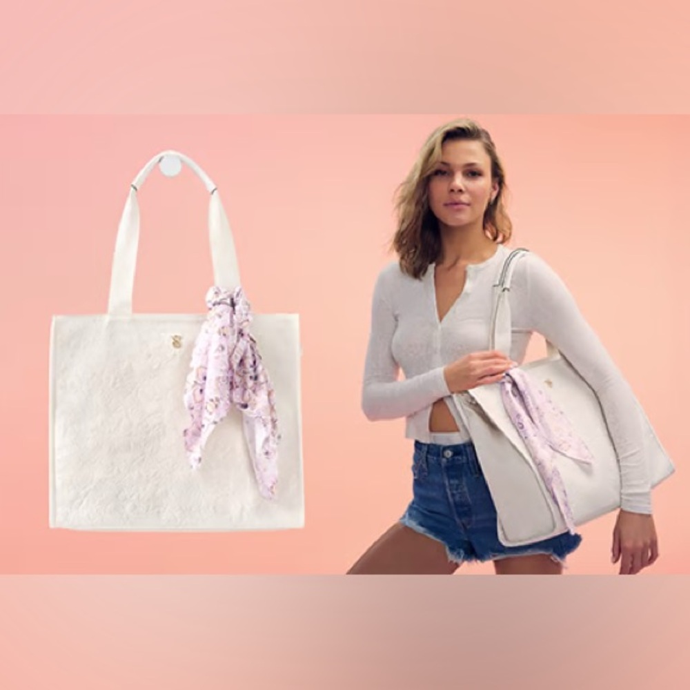 NWT~VICTORIA’S SECRET Floral-Embossed Tote Bag
